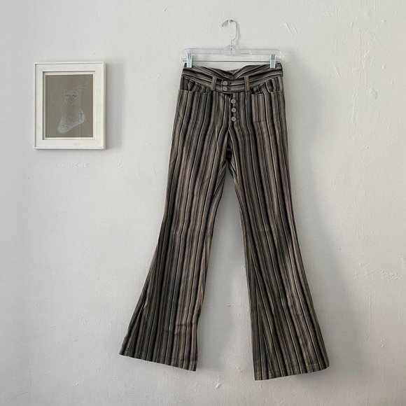 Tornado Mart Pants - tornado mart striped low rise flared jeans